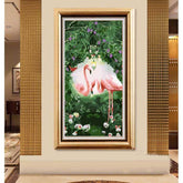 Painting by numbers flamingo couple in the countryside in the countryside